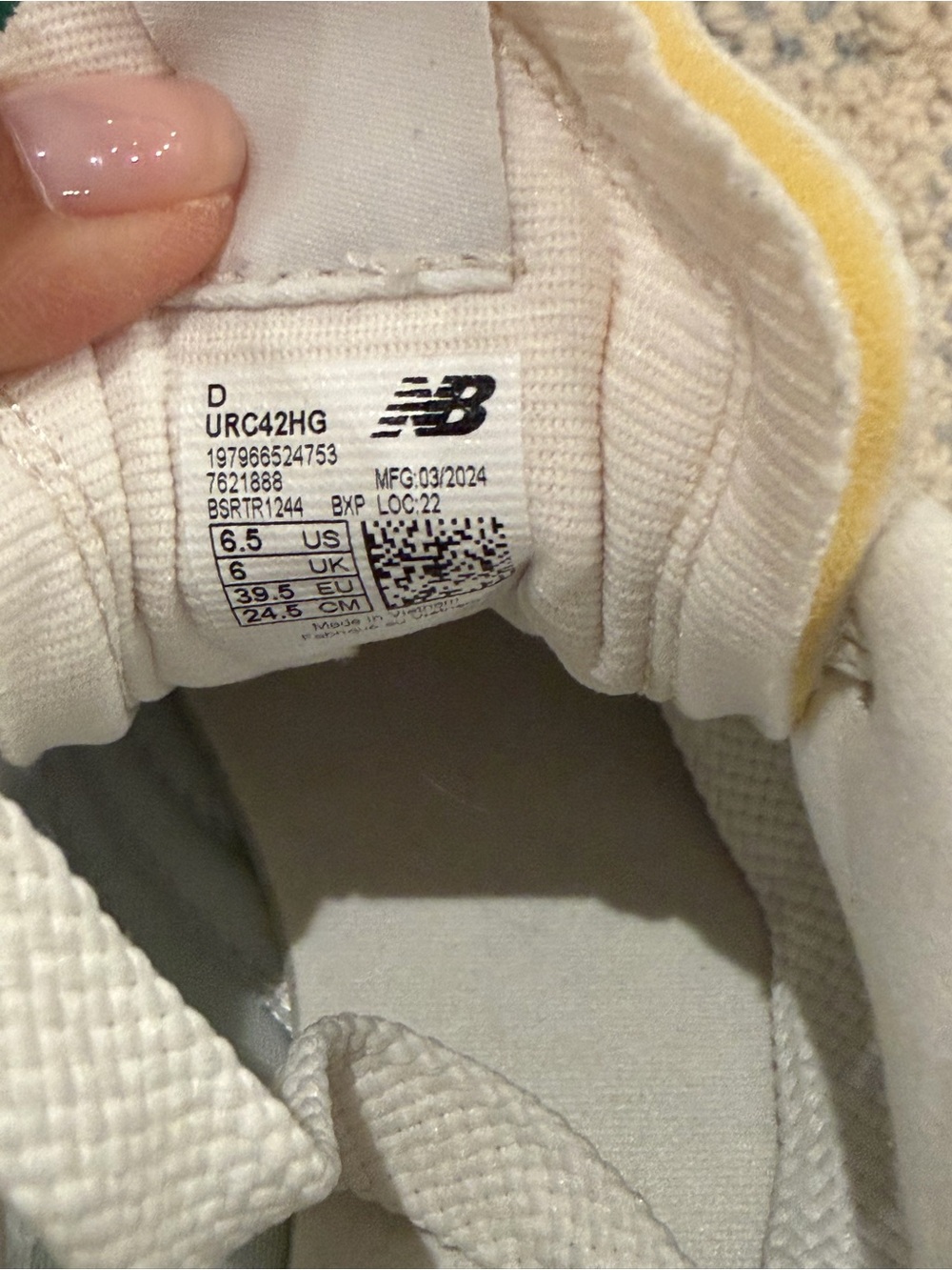New Balance RC42 White Green Suede Sneakers Women’s Size 6.5 EU 39.5 - Picture 8 of 11